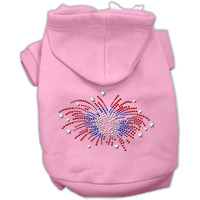 Mirage Pet Products 10-Inch Fireworks Rhinestone Hoodie, Small, Pink