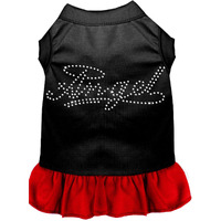 Pet Dog & Cat Dress Rhinestone,  Angel  Black W/Red 3XL (25-35 lbs.)