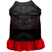 Pet Dog & Cat Dress Rhinestone,  Canadian Flag  Black W/Red 3XL (25-35 lbs.)