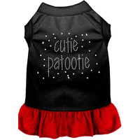 Pet Dog & Cat Dress Rhinestone,  Cutie Patootie  Black W/Red 3XL (25-35 lbs.)