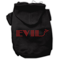 Pet, Dog & Cat Hoodie Rhinestone,  Evil  Black XL (14-20 lbs.)