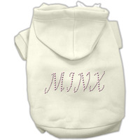 Pet, Dog & Cat Hoodie Rhinestone,  Minx  Cream XL (14-20 lbs.)