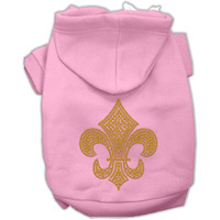 Mirage Pet Products 16-Inch Gold Fleur De Lis Hoodie, X-Large, Pink