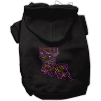 Pet, Dog & Cat Hoodie Rhinestone,  Louisiana  Black 3XL (25-35 lbs.)