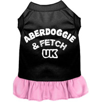 Dog Dress, Dog Dress, Screen Printed,  Aberdoggie & Fetch UK  Black W/Light Pink 2XL (20-25 lbs.)