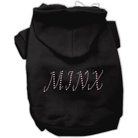 Pet, Dog & Cat Hoodie Rhinestone,  Minx  Black XS (0-3 lbs.)