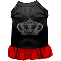 Pet Dog & Cat Dress Rhinestone,  Crown  Black W/Red 2XL (20-25 lbs.)