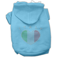 Mirage Pet Products Italian Rhinestone Hoodies, Baby Blue, X Small