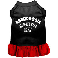 Dog Dress, Dog Dress, Screen Printed,  Aberdoggie & Fetch NY  Black W/Red 2XL (20-25 lbs.)