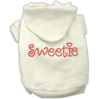 Pet, Dog & Cat Hoodie Rhinestone,  Sweetie  Cream 3XL (25-35 lbs.)