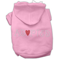 Pet, Dog & Cat Hoodie Rhinestone,  Adopted  Light Pink 2XL (20-25 lbs.)