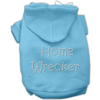 Pet, Dog & Cat Hoodie Rhinestone,  Home Wrecker  Baby Blue XL (14-20 lbs.)