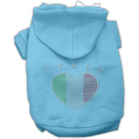 Mirage Pet Products Italian Rhinestone Hoodies, Baby Blue, X-Large