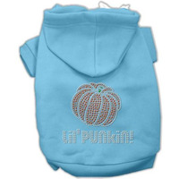 Halloween Pet Dog & Cat Hoodie Rhinestone,  Lil Punkin  Baby Blue XL (14-20 lbs.)