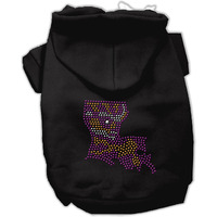 Pet, Dog & Cat Hoodie Rhinestone,  Louisiana  Black 2XL (20-25 lbs.)