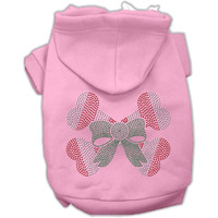 Mirage Pet Products 10-Inch Candy Cane Crossbones Rhinestone Hoodie, Small, Pink