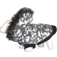 Pet Life Metallic Fashion Pet Parka Coat, Deer Pattern, X-Small