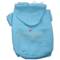 Christmas Pet Dog & Cat Hoodie Rhinestone,  Dear Santa, I Can Explain  Baby Blue 2XL (20-25 lbs.)