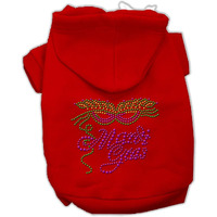 Pet, Dog & Cat Hoodie Rhinestone,  Mardi Gras  Red LG (10-14 lbs.)