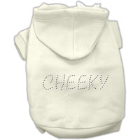 Pet, Dog & Cat Hoodie Rhinestone,  Cheeky  Cream LG (10-14 lbs.)