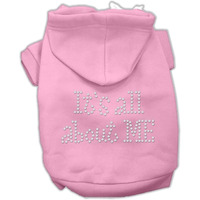 Mirage Pet Products 14-Inch It's All About Me Rhinestone Hoodies, Large, Pink