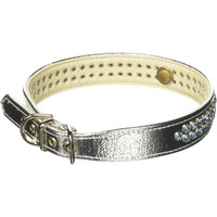 Dog, Puppy & Pet Collar,  Fleetwood Rhinestone  Silver w/Lt. Blue 18