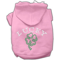 Mirage Pet Products 12-Inch Four Leaf Clover Outline Hoodies, Medium, Pink