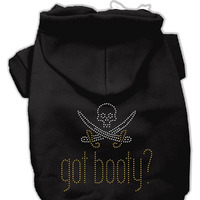 Pet, Dog & Cat Hoodie Rhinestone,  Got Booty  Black LG (10-14 lbs.)