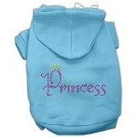 Princess Rhinestone Hoodies Baby Blue M 12