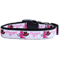 Pet Dog & Cat Nylon Collar or Leash,  Cowgirl Up  MD Collar