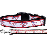 Pet Dog & Cat Nylon Collar or Leash,  American Cutie  1  w x 6 ft. leash