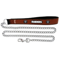 NFL Oakland Raiders Football Leather 3.5mm Chain Leash, Large