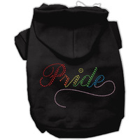 Rainbow Colored Pride Dog Hoodie Black L (14)