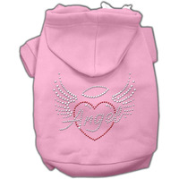 Mirage Pet Products 10  Angel Heart Rhinestone Hoodies, Small, Pink