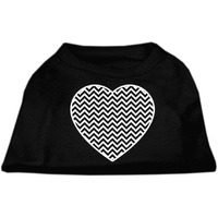 Mirage Pet Products Chevron Heart Screen Print Dog Shirt, Small, Black