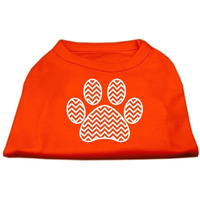 Mirage Pet Products Chevron Paw Screen Print Shirt, X-Large, Orange