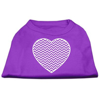 Mirage Pet Products Chevron Heart Screen Print Dog Shirt, X-Small, Purple