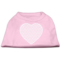 Mirage Pet Products Chevron Heart Screen Print Dog Shirt, Small, Light Pink