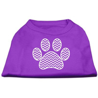 Mirage Pet Products Chevron Paw Screen Print Shirt, Medium, Purple