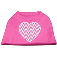 Mirage Pet Products Chevron Heart Screen Print Dog Shirt, 2X-Large, Bright Pink