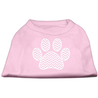 Mirage Pet Products Chevron Paw Screen Print Shirt, 3X-Large, Light Pink