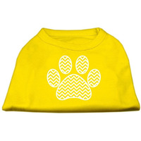 Mirage Pet Products Chevron Paw Screen Print Shirt, Small, Yellow