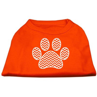 Mirage Pet Products Chevron Paw Screen Print Shirt, Small, Orange