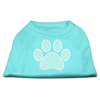 Mirage Pet Products Chevron Paw Screen Print Shirt, Small, Aqua