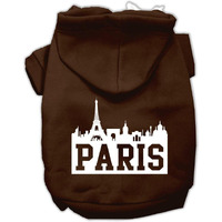 Mirage Pet Products 62-71 XXLBR Paris Skyline Screen Print Brown Pet Hoodie, XX-Large