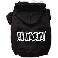 Pet, Dog & Cat Hoodie Screen Printed,  Ehrmagerd  Black 3XL (25-35 lbs.)