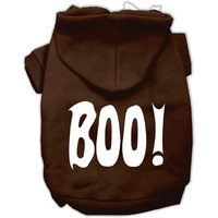 Halloween Pet Dog & Cat Hoodie Screen Printed,  Boo  Brown 3XL (25-35 lbs.)