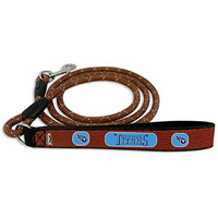 NFL Tennessee Titans Football Leather Rope Leash, Medium, Brown