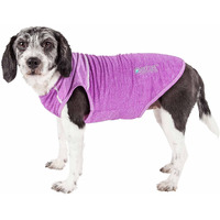 Pet Life  Active 'Aero-Pawlse' Heathered Fitness and Yoga Dog T-Shirt Tank Top - Performance Pet T-Shirt with 4-Way-Stretch and Quick-Dry Technology - Summer Dog Clothes with Added Reflective Safety