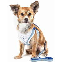 Pet Life  Luxe Collection Spawling 2-in-1 Dog Harness and Leash with Ruffled pet Collar and Fashion Dog Bowtie - Pet Harness and Dog Costume with Reversible Mesh and Alloy Dog Leash attachments